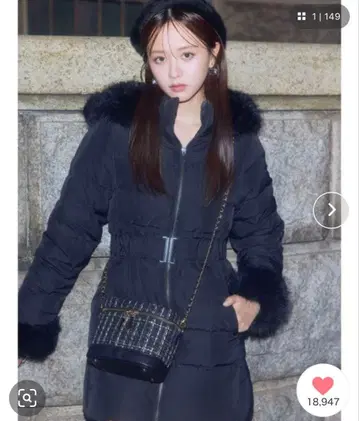 RESEXXY 후드 부착 다운 코트