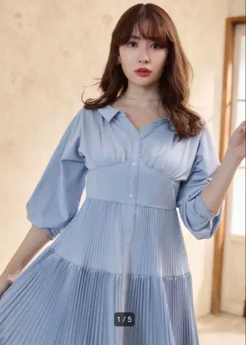 Herlipto 플리츠 오픈 셔츠 드레스 원피스