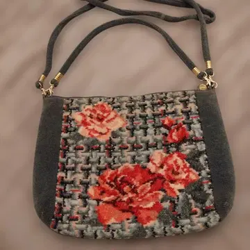 [ FEILER ] 플라워 무늬 숄더백 그레이