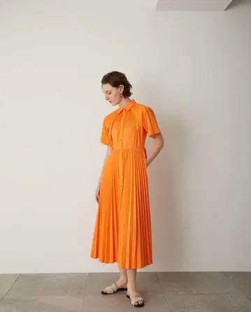 [ ELLIE ] 플리츠 원피스 ORANGE