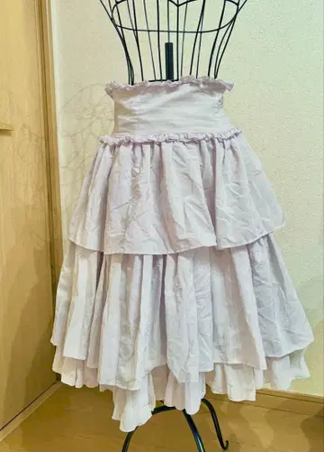 빅토리안 메이든 쉬폰 스커트 하이웨스트 페일 블루