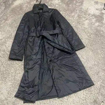 현행 레어 띠어리 충전솜 코트 벨트 포함 다크 네이비