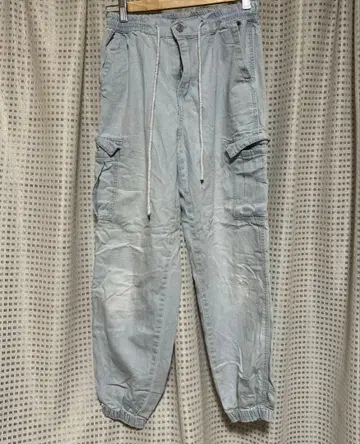 라이트 블루 카고 팬츠 릴랙스 핏 Forever21