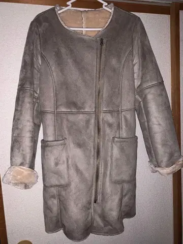 그레이 무스탕 코트 집업