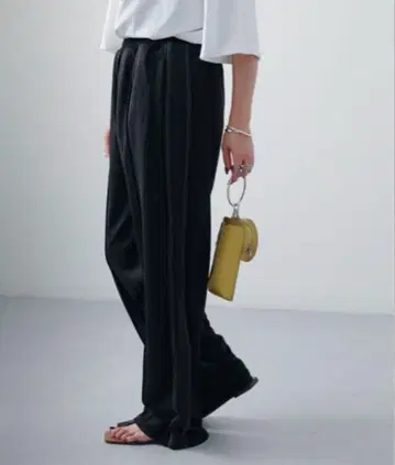 사이드 라인 트랙 팬츠 블랙 와이드 팬츠 릴랙스 핏