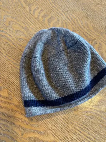MHL. 스트라이프 니트 모자 그레이 네이비