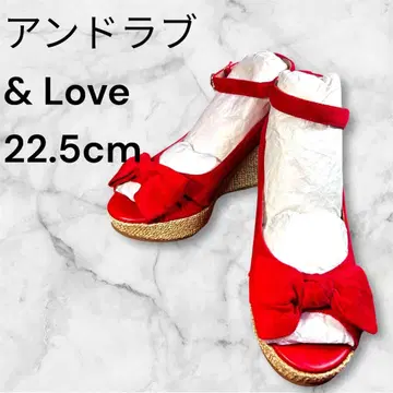 [ 새상품 ] 여성용 & Love 안드라 리본 웨지 샌들 22.5cm