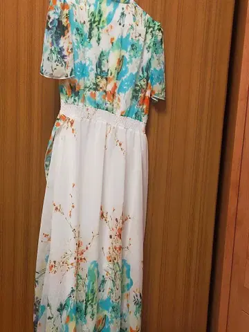 꽃무늬 프릴 맥시 드레스