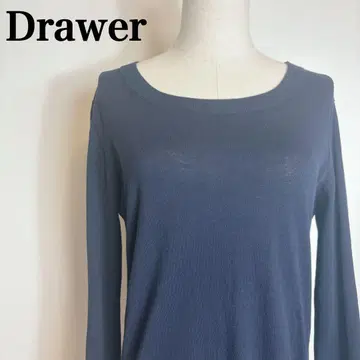 드로어 얇은 소재 코튼 니트 U넥 리브 사이즈 1 긴팔 심플