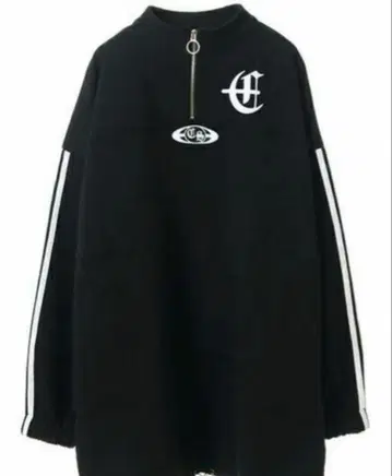 캔디 스트리퍼 하프 지퍼 맨투맨