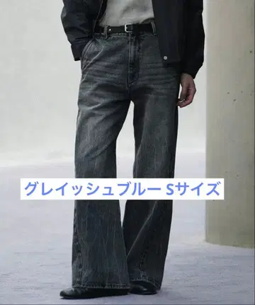 [ WYM LIDNM ] CURVED FLARE DENIM SLACKS