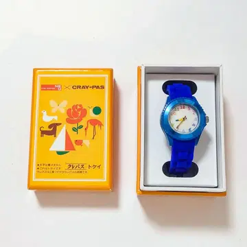 사쿠라 크레파스 크레파스 패턴 시계 베이직 블루 S 사이즈