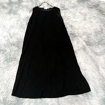 언타이틀 블랙 슬리브리스 원피스 2 레이어드 일본제 포멀 마 혼방