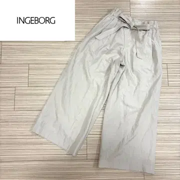 INGEBORG 잉게보그 와이드 팬츠 벨트 리본 베이지