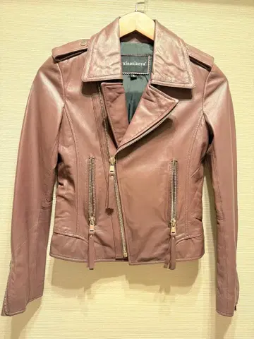 브라운 가죽 라이더 자켓