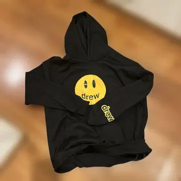 drew 스마일리 페이스 후드티 블랙