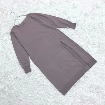 [렙심] (M) 프론트 슬릿 니트 원피스 롱 기장 깔끔한