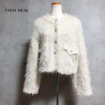 새상품급 COCODEAL 코코딜 페더 니트 자켓 가디건