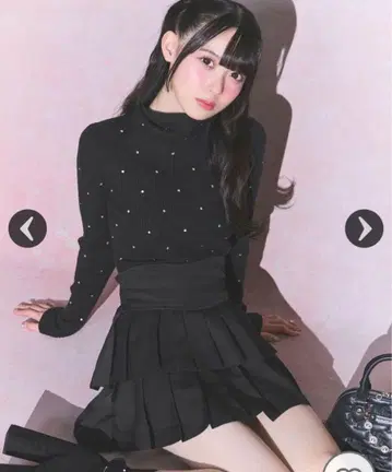 미셸 마카롱 슬림 레그 플리츠 스커트