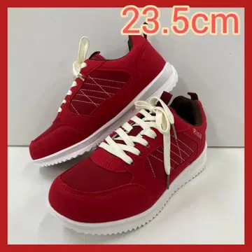 23.5cm 새상품 여성용 경량 컬러 슈즈 화려한 스니커즈 빨간색