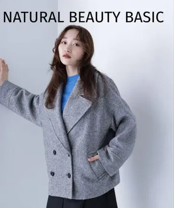 NATURAL BEAUTY BASIC 울리 형태 하프 코트