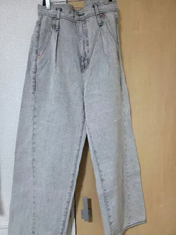 ADAM ET ROPE 그레이 와이드 레그 데님 38