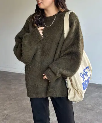 MIX 계 모헤어 라이크 니트