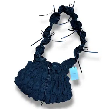 택 포함 MOUSSY 숄더 리본 퍼스백 블랙 숄더백