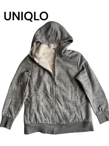 UNIQLO 그레이 지퍼 후드티 보아 후드티 캐주얼 심플 방한