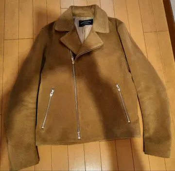 유나이티드 애로우즈 베이지 스웨이드 더블 라이더 자켓