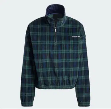 IX1054 코듀로이 타탄 하프 지퍼 탑