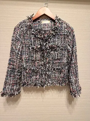 JINGUIZU 멀티 컬러 트위드 자켓