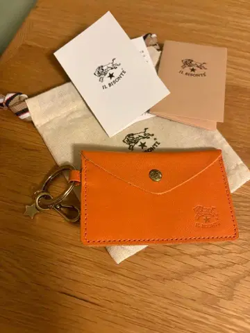 IL BISONTE 키케이스 코인 케이스 오렌지 캐러멜