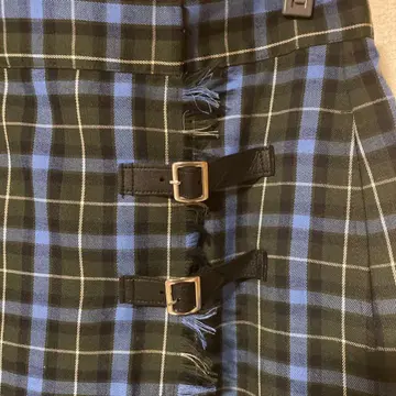 체크 무늬 플리츠 롱 스커트