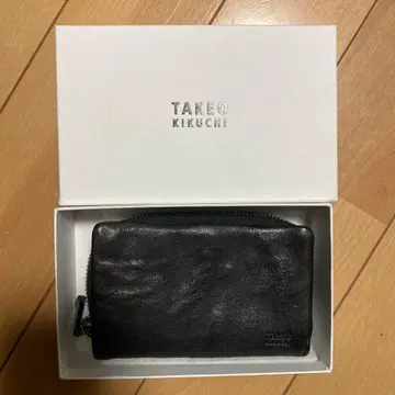 컨디션 최상 다케오 키쿠치 오이스터 동전 지갑 겸용 키케이스 블랙