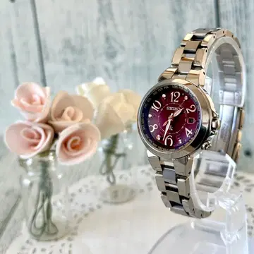 [레어] SEIKO 루키아 손목시계 1B25-0AC0 전파 티타늄 보르도