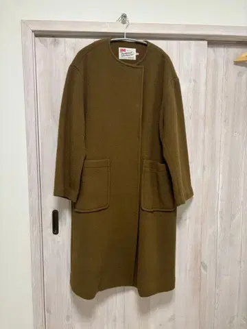 트래디셔널 웨더웨어 노카라 울 코트