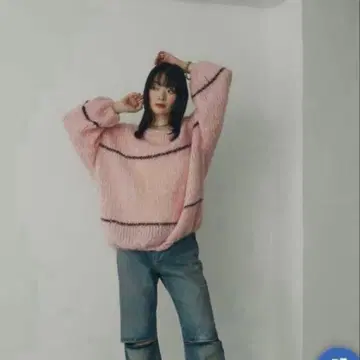 완판템 mici BAILA 게재 핑크 니트 ROSE BUD