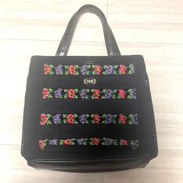 페이러 메쉬 토트백 블랙 꽃무늬 아네모네
