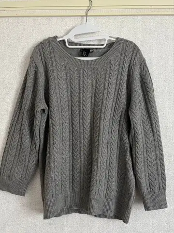 H&M 케이블 니트 스웨터 M 그레이