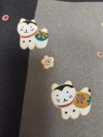 사가미 옷감 코몬 개 문양 격자무늬