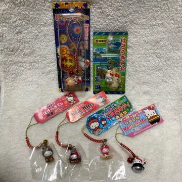 산리오 지역 한정 헬로키티 스트랩 지퍼 마스코트 묶음 판매