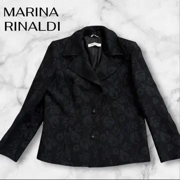 MARINA RINALDI 마리나 리날디 테일러드 자켓 꽃무늬 블랙