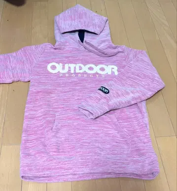 OUTDOOR 후드 부착 후드티 M 핑크