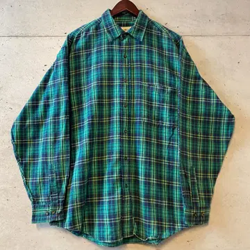 Eddie Bauer 긴팔 플란넬 셔츠 M 사이즈 그린 체크