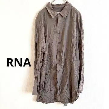 RNA 셔츠 블라우스 카키 M 린넨 레이온 롱셔츠 깔끔한