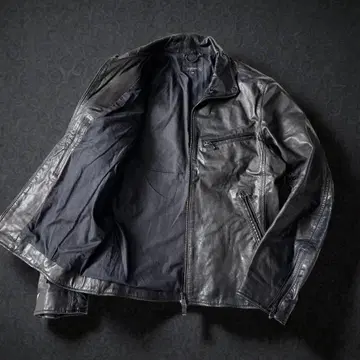 소가죽 nano universe 싱글 라이더 블랙 L 워시드 가죽