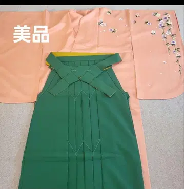 기모노만 새상품급 그린 하카마 꽃무늬 자수 겉옷