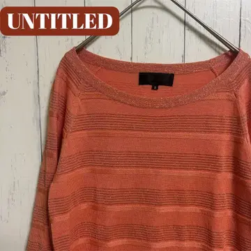 언타이틀 반짝이는 보더 니트 피치 오렌지 사이즈 2