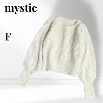 mystic 리브 울 니트 볼륨 소매/파워 숄더